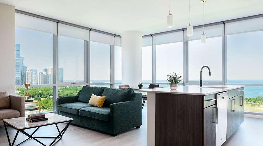 Sentral Michigan Avenue Aparthotel Chicago Ruang foto Interior of a typical apartment