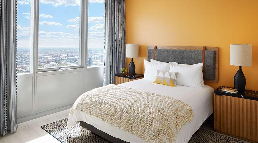 Sentral Michigan Avenue Aparthotel Chicago Ruang foto A bedroom at the hotel