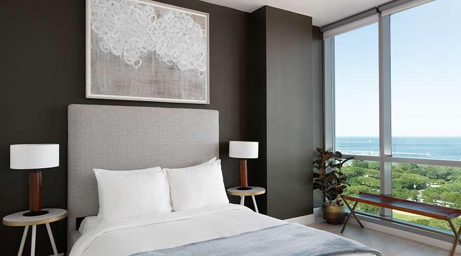 Sentral Michigan Avenue Aparthotel Chicago Ruang foto Bedroom