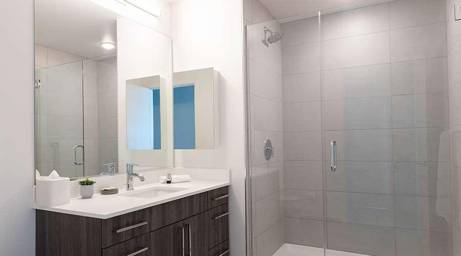 Sentral Michigan Avenue Aparthotel Chicago Bagian luar foto A shower with a sliding door